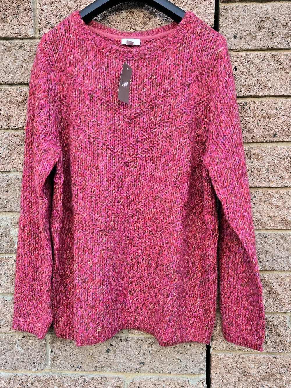 J Jill Crewneck Sweater in Pink Size Large Tall